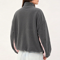 Veste polaire personnalisée OEM pour femme, col montant, blocs de couleur, fermeture éclair, sweat-shirt épais et chaud, vêtement d'extérieur sportif pour l'hiver