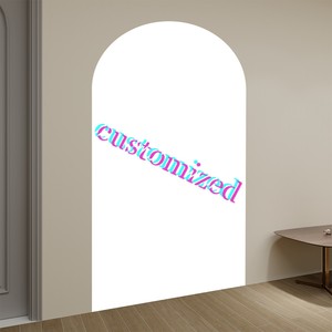 Bleu aquarelle Chinoiserie 2 faces haut mariage mariée fête décoration murale élastique Spandex arc toile de fond en Stock - Product Image 4