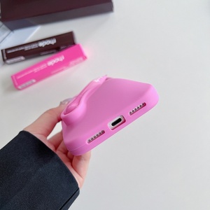 Custodia per telefono in silicone lucido per 12/13/14/15 <span class=keywords><strong>Pro</strong></span> <span class=keywords><strong>Max</strong></span> con logo, per ragazze e donne, con porta balsamo labbra, compatibile con 16 17 Air Plus - Product Image 3