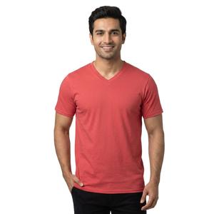T-shirts décontractés à col rond pour hommes, 100% coton, fitness, haute qualité, couleur unie, tricotés, respirants, séchage rapide, écologiques - Product Image 1