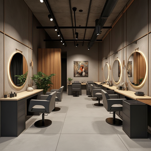 Miroir spécial de salon moderne avec lumières LED pour la coiffure et la chambre à coucher-Équipement de salon - Product Image 2