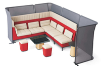 Cabine de bureau insonorisée modulaire à dossier haut en tissu, cloison acoustique, canapé d'étude silencieux