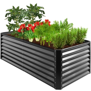 Prezzo di fabbrica esterno nuovo stile zincato acciaio sollevato letto da <span class=keywords><strong>giardino</strong></span> per fiori vegetali bordo fioriera 8*2 * 2ft - Product Image 1