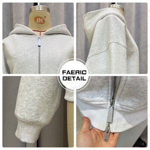 Petit quantité minimale de commande conçu luxe 600GSM français éponge Double fermeture éclair pull personnalisé Streetwear à capuche 50 pièces appliques techniques pour l'automne - Product Image 4