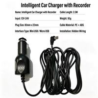 Chargeur de voiture avec câble 12V 24V vers 5V 3A, adaptateur allume-cigare, chargeur de voiture Type C pour caméra embarquée, protection OTP