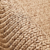 Tapis Moderne Ovale en Jute Tressé à la Main, Lin Pastoral, sans Colle pour Chambre, Salon, Table Basse, Balcon Nordique