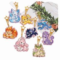 Porte-clés en acrylique HanXin Boutique personnalisé, renard câlin Kawaii, série Parent-Enfant, breloque Anime, vente en gros, fournisseur d'usine, en vrac