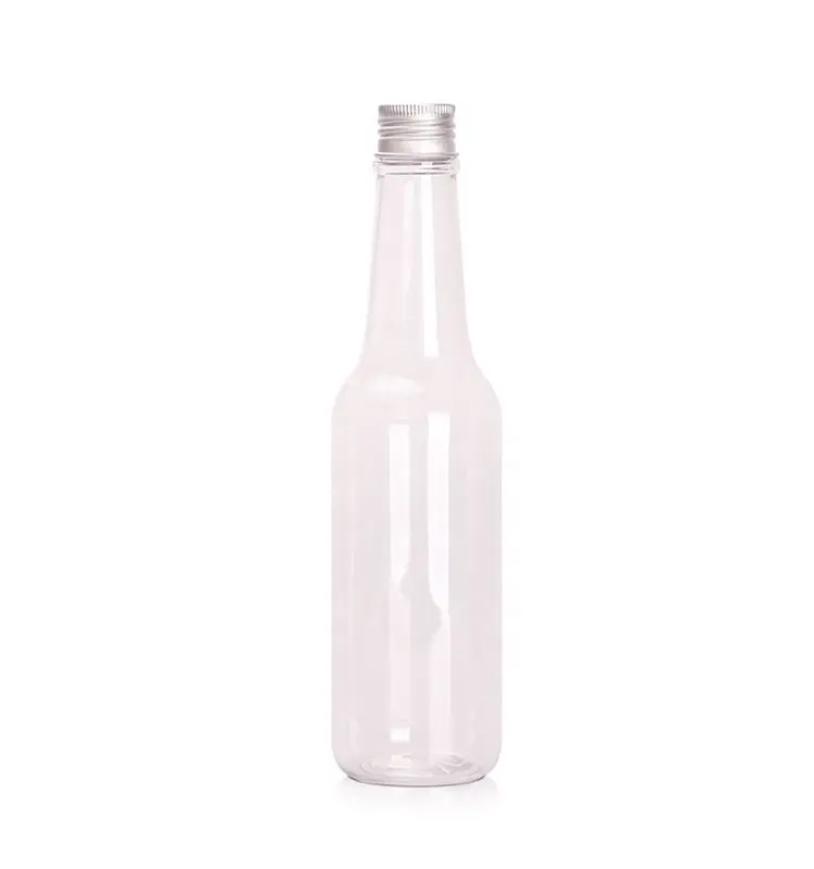 Garrafa de plástico de grau alimentício para garrafas, 280ml, para água/leite, suco personalizado, com tampa de alumínio