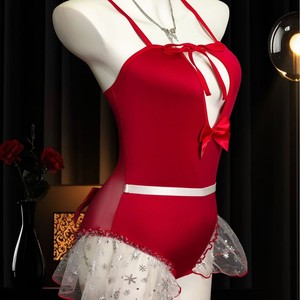 A741 2026 Body Intero Aperto all'Inguine Rosso Natalizio Lingerie Erotica in Rete con Fiocco Regalo <span class=keywords><strong>Sexy</strong></span> per Donne - Product Image 4