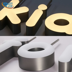 Enseigne LED personnalisée de style néon à éclairage frontal |   Lettres suspendues en acier inoxydable brossé, étanches IP65, garantie <span class=keywords><strong>5</strong></span> ans - Product Image 4