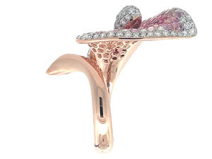 Bijoux en pierres précieuses en livraison directe mondiale, or 18 carats, diamant d'Afrique du Sud, bague en saphir rose naturel pour femmes - Product Image 2