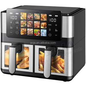 Freidora De aire Digital profesional De 10L, <span class=keywords><strong>doble</strong></span> cajón, Freidora De Aire, electrodomésticos De cocina, freidora De aire inoxidable Dual con ventana Visual - Product Image 2