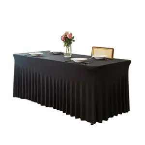Düğün masa örtüleri streç kırışıklık ücretsiz masa örtüsü dikdörtgen masa örtüsü