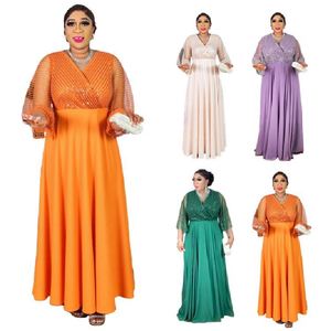 <span class=keywords><strong>Robe</strong></span> de soirée en mousseline de soie grande taille avec appliques et manches évasées pour femmes, <span class=keywords><strong>robe</strong></span> de <span class=keywords><strong>demoiselle</strong></span> <span class=keywords><strong>d</strong></span>'<span class=keywords><strong>honneur</strong></span> ajustée pour les fêtes - Product Image 3