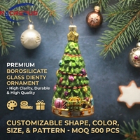 Boule de Noël en verre à suspendre, motif train, marque privée, ODM, ballon, arbre, chien, gâteau, festival, fête à domicile, vente en gros, ornement en borosilicate