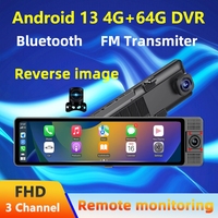 Caméra de tableau de bord A13 3 canaux ADAS 4G DVR de voiture Android Auto Carplay moniteur à distance caméra de rétroviseur caméra de tableau de bord de voiture pour voitures