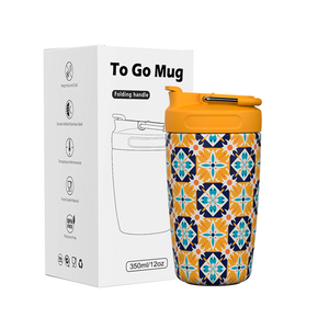 Taza de café de viaje de Venta caliente <span class=keywords><strong>con</strong></span> tapa de prensa a prueba de fugas 100% taza de café de acero inoxidable aislada reutilizable - Product Image 1