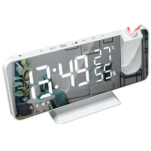 2021 nouvelle LED Smart électronique bureau Table bureau LED <span class=keywords><strong>Laser</strong></span> plafond Projection numérique réveil <span class=keywords><strong>Radio</strong></span> Station météo en plastique - Product Image 2