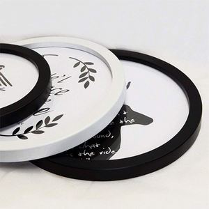 Marco Redondo Dorado para Fotos, Marco de Madera para Montar en la <span class=keywords><strong>Pared</strong></span>, <span class=keywords><strong>Portafotos</strong></span> Circular para Decoración del Hogar - Product Image 2