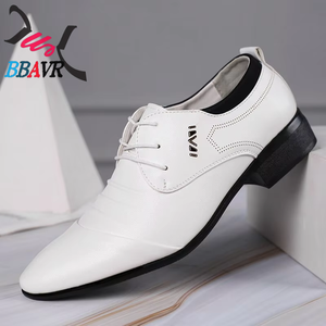 Zapatos Casuales de Hombre de PU Sólido, Talla Grande, Formales de Negocios, con Punta Puntiaguda, con Cordones, Duraderos para Verano, para Boda, que Aumentan la Estatura - Product Image 3