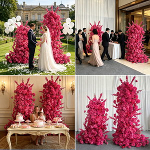 Arco de Rosas Artificiales Reutilizable, Decoración Festiva para Bodas, Alta Simulación, Poliéster, Hecho a Mano - Product Image 4