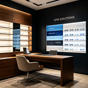 Modern Optical Shop Display Cabinets Simple Led Lighting Eco Friendly Glasses Shelf Custom Furniture Interior Design - Product Image 4