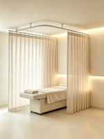 Rouleau de tissu non tissé en PP ignifuge beige 100-120 g/m² sur mesure pour rideaux d'hôpital