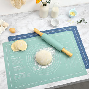 Juego de Rodillo de Silicona Ecológico con Mango de Madera para Hornear Pizzas y Tartas, Tapete de Silicona para Cocinar, Accesorio de Cocina para el Hogar - Product Image 2