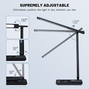 Đa chức năng <span class=keywords><strong>LED</strong></span> bàn đèn với không dây sạc USB cổng có thể gập lại cánh tay 5 mức độ sáng và LCD hiển thị cho văn phòng - Product Image 3
