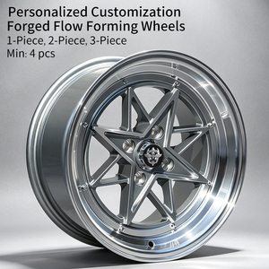 Cerchi in Lega di Alluminio Flowtone 15x8 4x100 Deep Dish Oro Argento Grigio per Vios, Mazda, Hyundai, Accent, Kia <span class=keywords><strong>Rio</strong></span>, Corolla, AE86 - Product Image 2