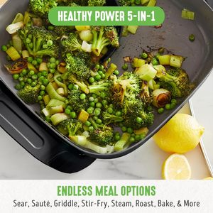 Olla Eléctrica de 7L con Tapa de Vidrio Templado Antiadherente, Multicocina Portátil para Uso Doméstico, para Preparar Ramen, Filetes, Arroz, Avena y Sopa - Product Image 4