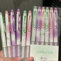Stylo Gel Rétractable Effaçable Pointe ST 0,5 mm Thermosensible à Clic, Stylo Neutre Mignon Dessin Animé Papeterie Étudiant Bleu
