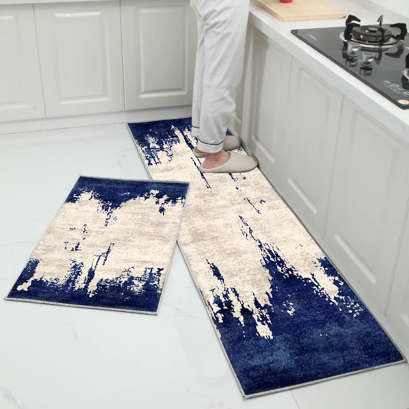 Wholesale Low Price Kitchen Mats and Rugs Sets 2 Piece Non-slip Kitchen Mats and Rugs Runner Set Kitchen Floor Rug Runner Pp Bag