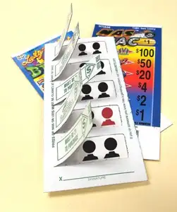 O rasgo abre o preço de fábrica da loteria com abas pull, bilhetes da loteria com impressão CMYK, tela da janela, loteria instantânea com abas pull