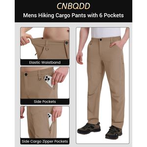 Custom <b>Mens</b> Hiking <b>Pants</b> Quick Dry Water Resistant Lightweight Nylon <b>Cargo</b> <b>Pants</b> Breathable Work Travel <b>Pants</b> With 6 Pockets - Product Image 4