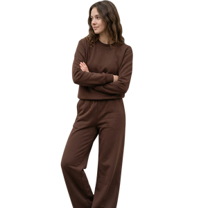 Completo Sportivo Casual da <span class=keywords><strong>Donna</strong></span> in Due Pezzi: Felpa con Collo Tondo e <span class=keywords><strong>Pantaloni</strong></span> Larghi per uno Stile Sportivo - Product Image 6