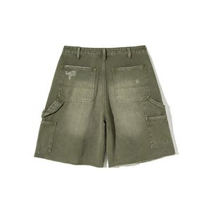 <span class=keywords><strong>Jeans</strong></span> Vintage da <span class=keywords><strong>Uomo</strong></span> 16oz, Stile Carpenter, Streetwear, Vestibilità Ampia, Logo Personalizzabile, Denim Pesante, Effetto Vissuto, Jorts Baggy - Product Image 3