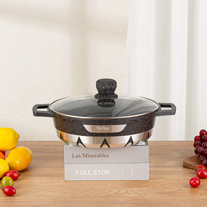 Casseroles nhôm 10 cái chất lượng cao màu đen Granite chống dính Die Cast soong <span class=keywords><strong>Cookware</strong></span> <span class=keywords><strong>Set</strong></span> - Product Image 3