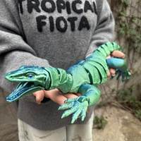 Figura de Lagarto Móvil Rojo y Azul, Impresa en 3D, Juguete Creativo y Moderno, Figura Simulada, Regalo, Adorno