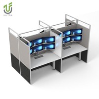 IULTRA Bureau de direction moderne à double moteur électrique avec placage de bois de qualité supérieure et rangement intégré pour le bureau du PDG