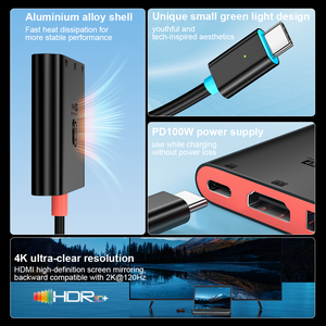Ut-đoàn kết Mới 3 trong 1 <span class=keywords><strong>USB</strong></span> C HUB để HDTV 4K đầu ra <span class=keywords><strong>USB</strong></span> 3.0 PD Sạc 100W Loại C Adapter cho switch2 OLED 5Gbps chức năng dữ liệu - Product Image 2