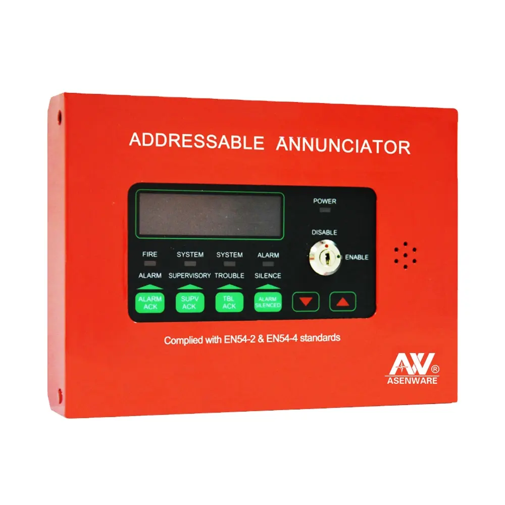 Addressable fire alarm repeater Annunciator panel with RS485 bus