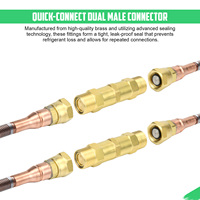 Acoplamiento Rápido Doble Macho CRD de 1/2" y 5/8" para Refrigerante, Junta de Tubería de Cobre HVAC Autosellante y Antifugas para Aire Acondicionado Split
