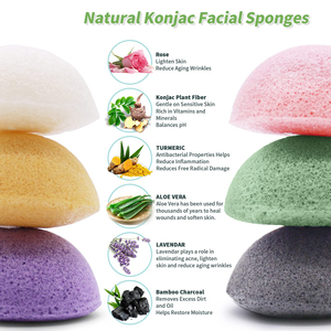 Éponges nettoyantes pour le visage en konjac bio, emballage personnalisé avec logo, éponge konjac naturelle douce pour le lavage du visage et du corps, démaquillant - Product Image 2