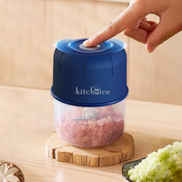 All-in-one service 250ml USB oplaadbare PP plastic 3-blads gemberknijper chili mini groentevermaler keukenhulp elektrische knoflookpers