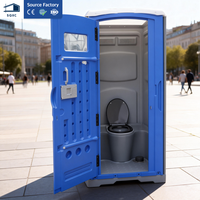 Unité de toilettes double publique de luxe moderne et portable pour extérieur, prête à l'emploi, en HDPE, toilettes chimiques haut de gamme