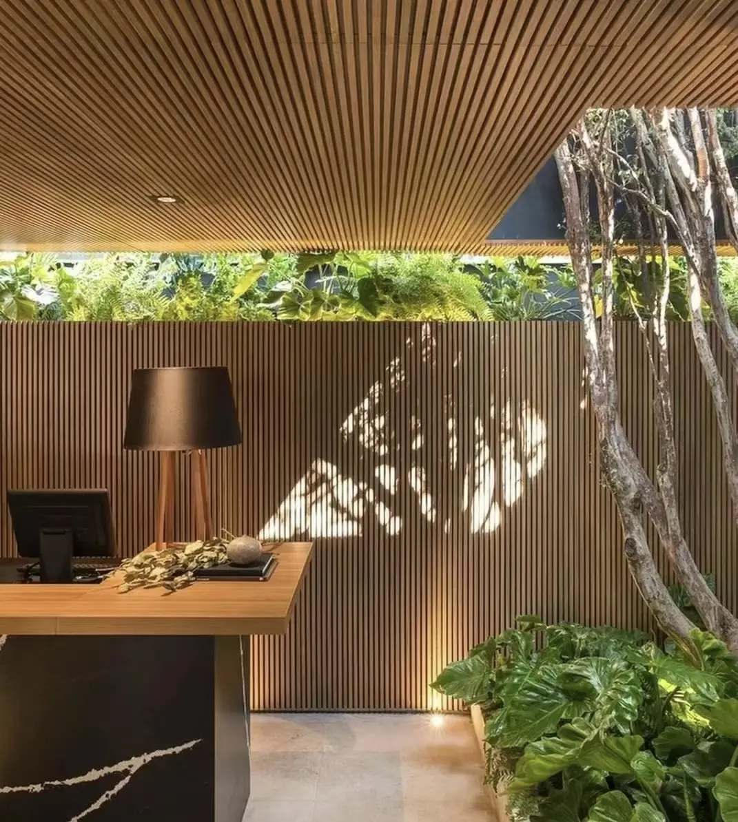 3d bambu elyaf yivli ızgara döşeme TV arka plan tavan duvar panelleri