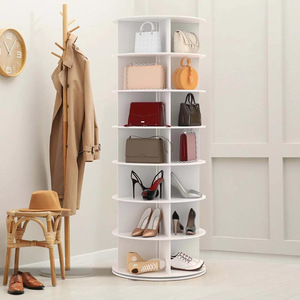 <span class=keywords><strong>Meuble</strong></span> à chaussures <span class=keywords><strong>rotatif</strong></span> DIY en PP, pleine hauteur, rotation à 360 degrés - Product Image 1