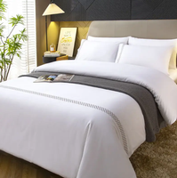 Ensemble de literie d'hôtel moderne personnalisé 300TC, 100% coton, résistant à l'eau, broderie, housse de couette et ensemble de draps
