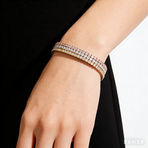 Brazalete de Compromiso Clásico de Oro Sólido de 9K/10K/14K/18K con Diamante Cultivado en Laboratorio CVD IGI/HPHT para Hombre y Mujer - Product Image 3